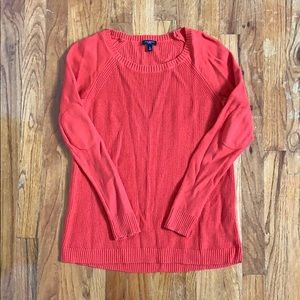 Talbots Elbow Patch Sweater Burnt Orange